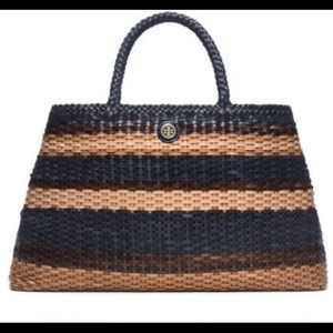 Tory Burch Robinson Basket Weave Slouchy Tote